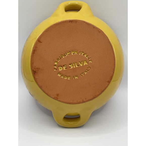 De Silva Made in Italy Yellow Terracotta Casserole Baking Dish 6" - Picture 6 of 6